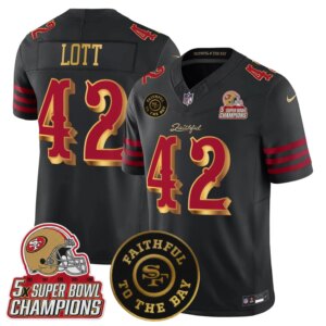 Ronnie Lott #42 San Francisco 49ers SF 2025 "Rivalries" 5x Champions & Faithful To The Bay Patch Vapor Limited Jersey - All Stitched