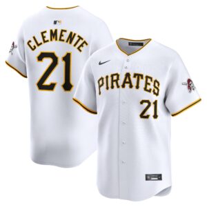 Men's Pittsburgh Pirates Roberto Clemente  White Home Limited Player Jersey