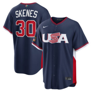 Paul Skenes #30 USA Baseball 2026 World Baseball Classic Road Stadium Jersey - Navy