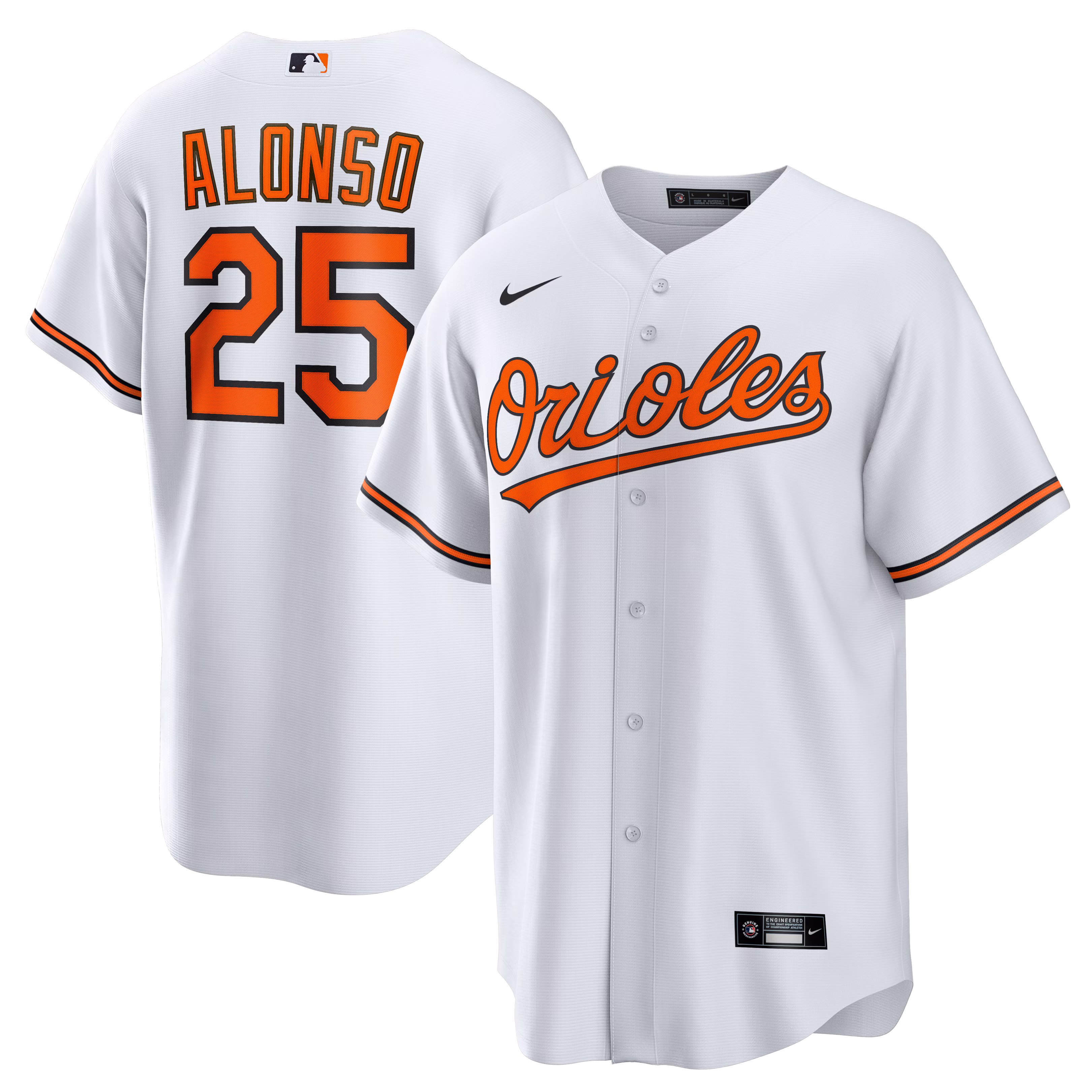 Baltimore Orioles Pete Alonso #25 White Home Replica Jersey