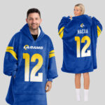 Adult P.N 12 Los Angeles R Football Unisex Blanket Hoodie