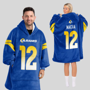 Adult P.N 12 Los Angeles R Football Unisex Blanket Hoodie