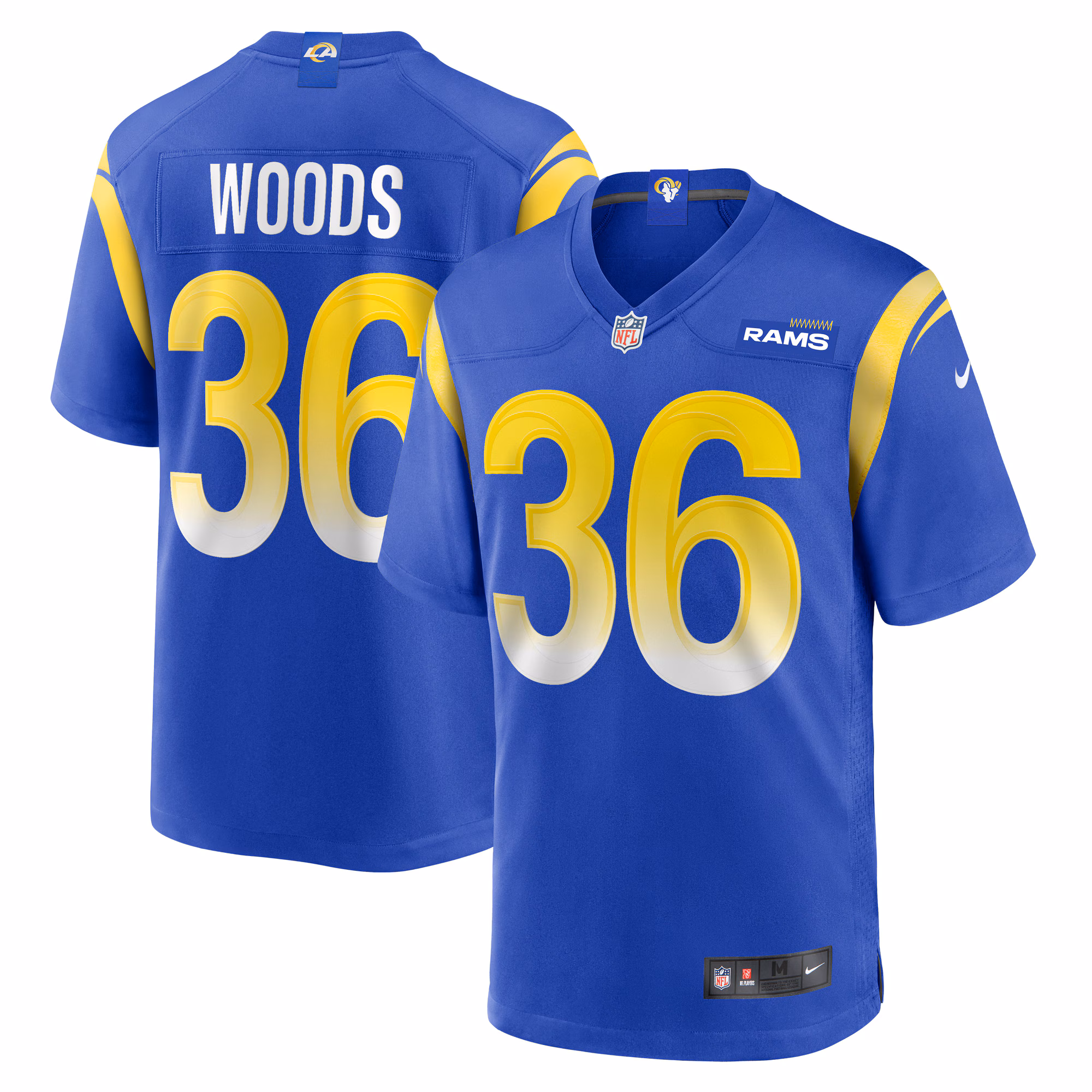 Charles Woods Los Angeles Rams Game Jersey -  Royal