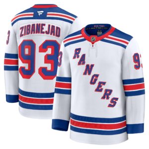 New York Rangers Mika Zibanejad #93 Fanatics White Away Premium Jersey