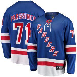 New York Rangers Juuso Parssinen #71 Fanatics Blue Home Breakaway Jersey