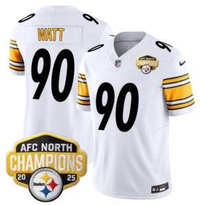 T. J. Watt #90 Pittsburgh Steelers 2025 AFC North Division Champions Vapor Limited Jersey - All Stitched