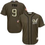 Milwaukee Brewers #9 Manny Pina Green Salute to Service Stitched Jersey