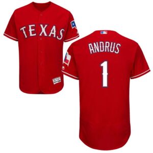 Texas Rangers #1 Elvis Andrus Red Flexbase Collection Stitched Jersey