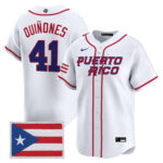 Luis Quiñones #41 Puerto Rico Baseball 2026 World Baseball Classic Vapor Premier Jersey - White