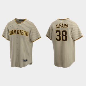 Men's San Diego Padres #38 Jorge Alfaro Alternate Sand Brown Jersey