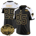 Patriot #25 New England Patriots 2026 AFC East Champions Gold Vapor Limited Jersey - All Stitched