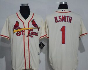 St. Louis Cardinals #1 Ozzie Smith Cream New Cool Base Stitched Jersey