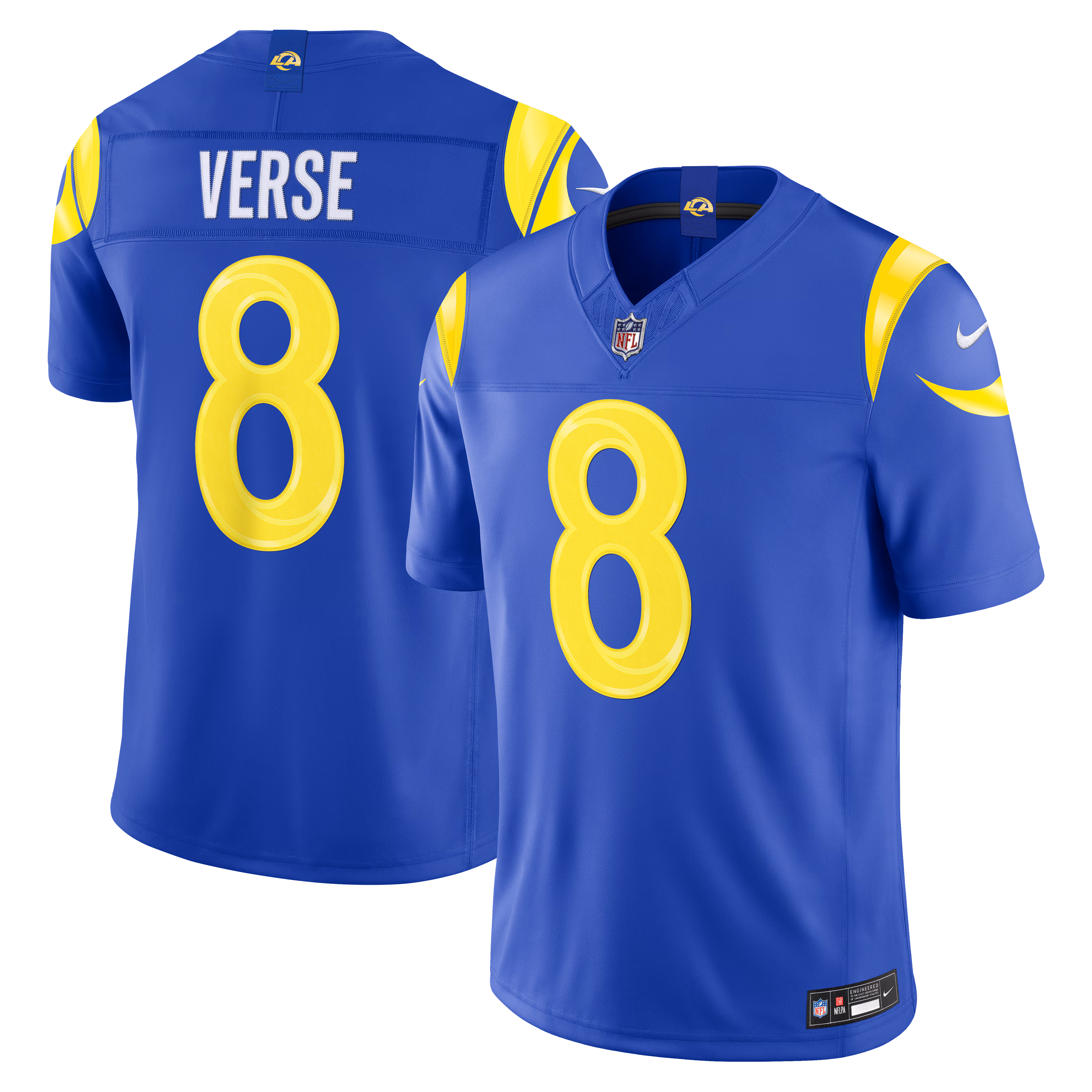 Los Angeles Rams Jared Verse #8 Royal Vapor F.U.S.E. Sewn Down Limited Jersey