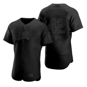Men's Los Angeles Dodgers #42 Jackie Robinson Black  Flexbase Fashion Jersey
