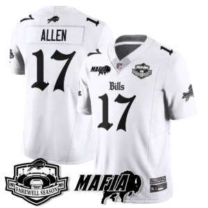 Josh Allen #17 Buffalo Bills BUF Mafia Gothic Vapor Limited Jersey - Farewell Highmark Patch - All Stitched