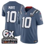 Drake Maye #10 New England Patriots 2025 Rivalries Collection Game Jersey - Storm Blue