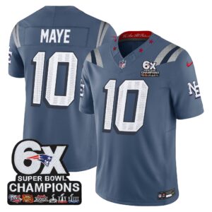 Drake Maye #10 New England Patriots 2025 Rivalries Collection Game Jersey - Storm Blue