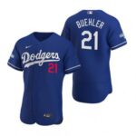 Los Angeles Dodgers #21 Walker Buehler Royal 2020 World Series Champions Jersey