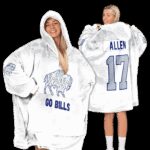 Adult J.A 17 Buffalo Football Unisex Blanket Hoodie