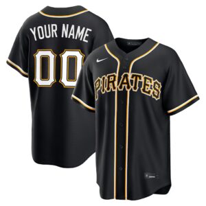 Custom #00 Pittsburgh Pirates Fashion Replica Black Out Jersey