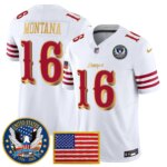 Joe Montana #16 San Francisco 49ers United States 250th Anniversary Patch Vapor Limited Jersey - All Stitched