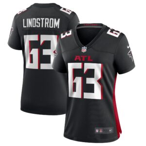 Women's Atlanta Falcons Chris Lindstrom #63 Black Team Game Jersey