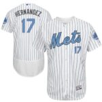 New York Mets #17 Keith Hernandez White(Blue Strip) Flexbase Collection 2016 Father's Day Stitched Jersey