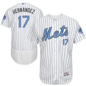 New York Mets #17 Keith Hernandez White(Blue Strip) Flexbase Collection 2016 Father's Day Stitched Jersey