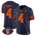 D'Andre Swift #4 Chicago Bears CHI Dick Butkus Patch Throwback Vapor Limited Jersey - All Stitched