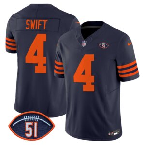 D'Andre Swift #4 Chicago Bears CHI Dick Butkus Patch Throwback Vapor Limited Jersey - All Stitched