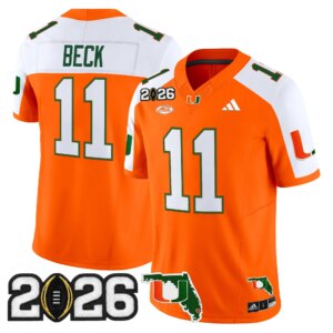 Carson Beck #11 Miami Hurricanes MIA 2026 CFP Final & Florida Patch Vapor Limited Jersey - All Stitched