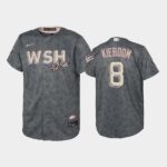 Men's #8 Carter Kieboom 2022 City Connect Washington Nationals Replica Bloom Gray Jersey