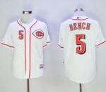 Cincinnati Reds #5 Johnny Bench White Cool Base Stitched Jersey