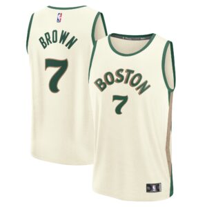 Unisex Boston Celtics Jaylen Brown  White 2023/24 Fast Break Jersey - City Edition