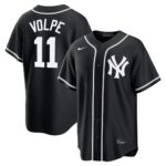 Anthony Volpe #11 New York Mets Fashion Replica Black Out Jersey - Black