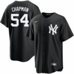 Men's New York Yankees #54 Aroldis Chapman Black  Cool Base Jersey