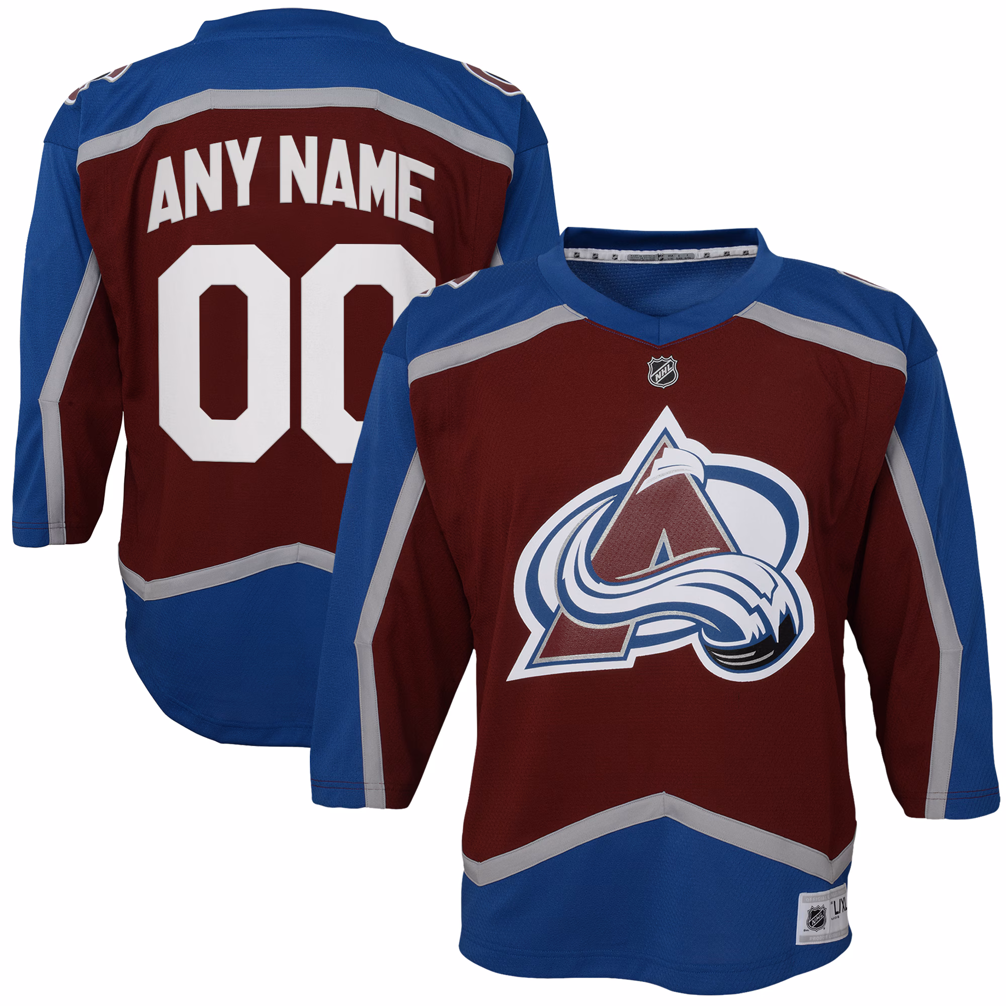Youth Colorado Avalanche Burgundy Home Custom #00 Replica Jersey