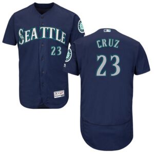 Seattle Mariners #23 Nelson Cruz Navy Blue Flexbase Collection Stitched Jersey