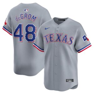 Men's Texas Rangers #48 Jacob deGrom  Gray Away Limited Player Jersey
