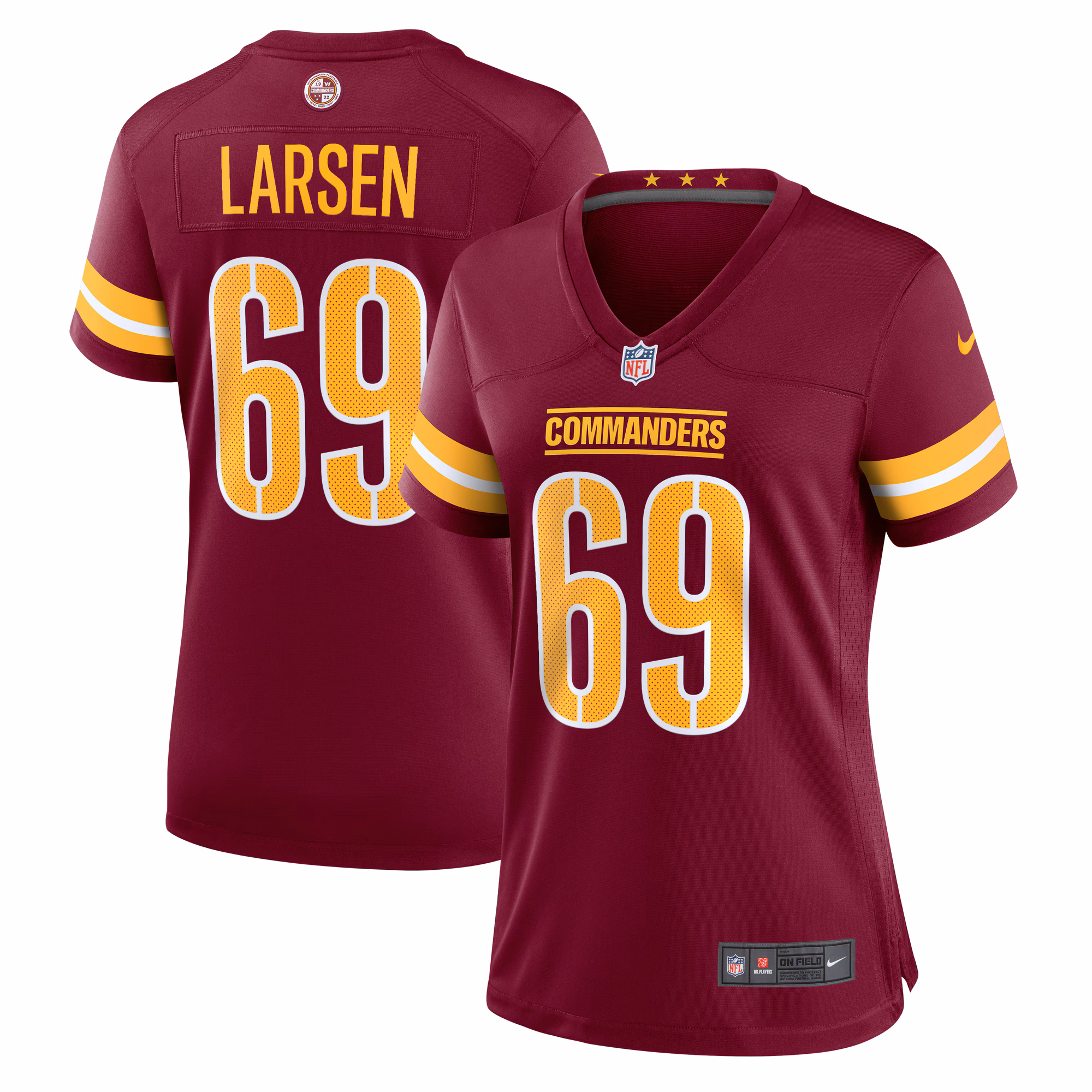 Tyler Larsen Washington Commanders Women's  Game Jersey -  Burgundy