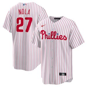 Philadelphia Phillies Aaron Nola #27 White Home Replica Player Name Jersey