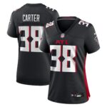 Women's Atlanta Falcons Nathan Carter #38 Black Team Game Jersey