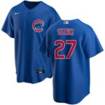 Men's Chicago Cubs #27 Seiya Suzuki Blue Alternate Stitched  Jersey
