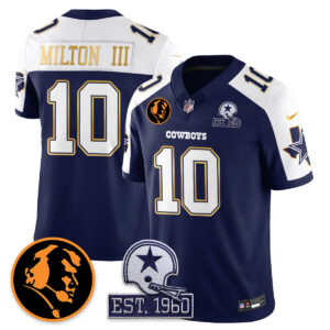 Joe Milton III # 10 Dallas Cowboys Vapor Limited Gold Jersey - John Madden Patch - All Stitched