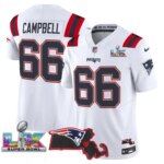 Will Campbell #66 New England Patriots Super Bowl LX Patch Vapor Limited Game Jersey - All Stitched