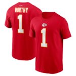 Men's Xavier Worthy Red Kansas City Chiefs 2024 Draft First Round Pick Name & Number T-Shirt