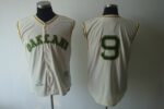 Mitchell And Ness 1968 Oakland Athletics #9 Reggie Jackson Cream Cool Base Stitched Jersey