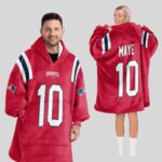 10 New England Football Unisex Blanket Hoodie