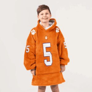Kid 5 Clemson Football Unisex Blanket Hoodie