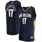 Jonas Valanciunas New Orleans Pelicans  2021/22 Fast Break Replica Jersey - Icon Edition - Navy